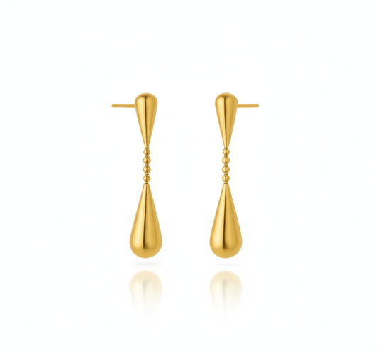 Sleek gold Teardrop Dangle Earrings