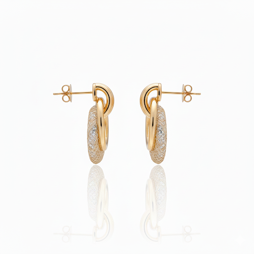 Vintage Textured Gold stud Earrings