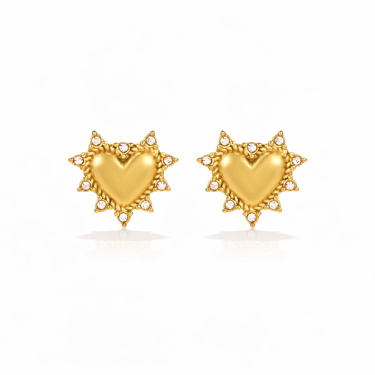 Luna Heart Studs