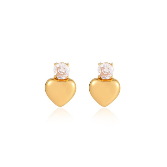 Golden Heart Spark Stud Earrings