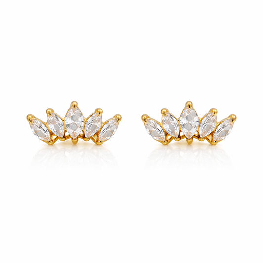 Crystal Crown Stud Earrings