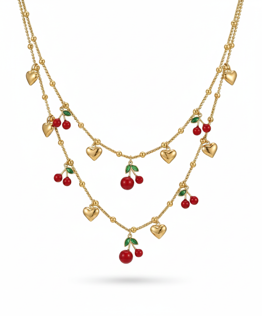 Hot Cherry Gold Necklace