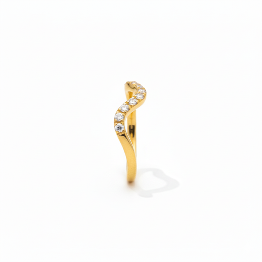Pavé Wave Gold Ring